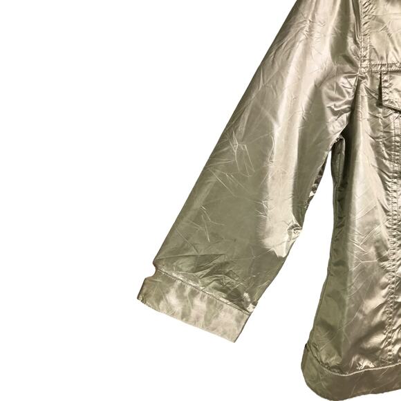 Chico's Jacket Womens Size 0 Gold Button Down Trucker Style Elbow Length Sleeve - Picture 5 of 8